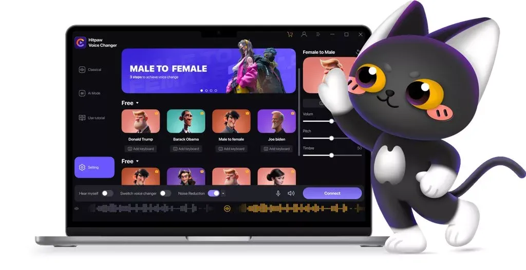1. سرویس Hitpaw Voice Changer