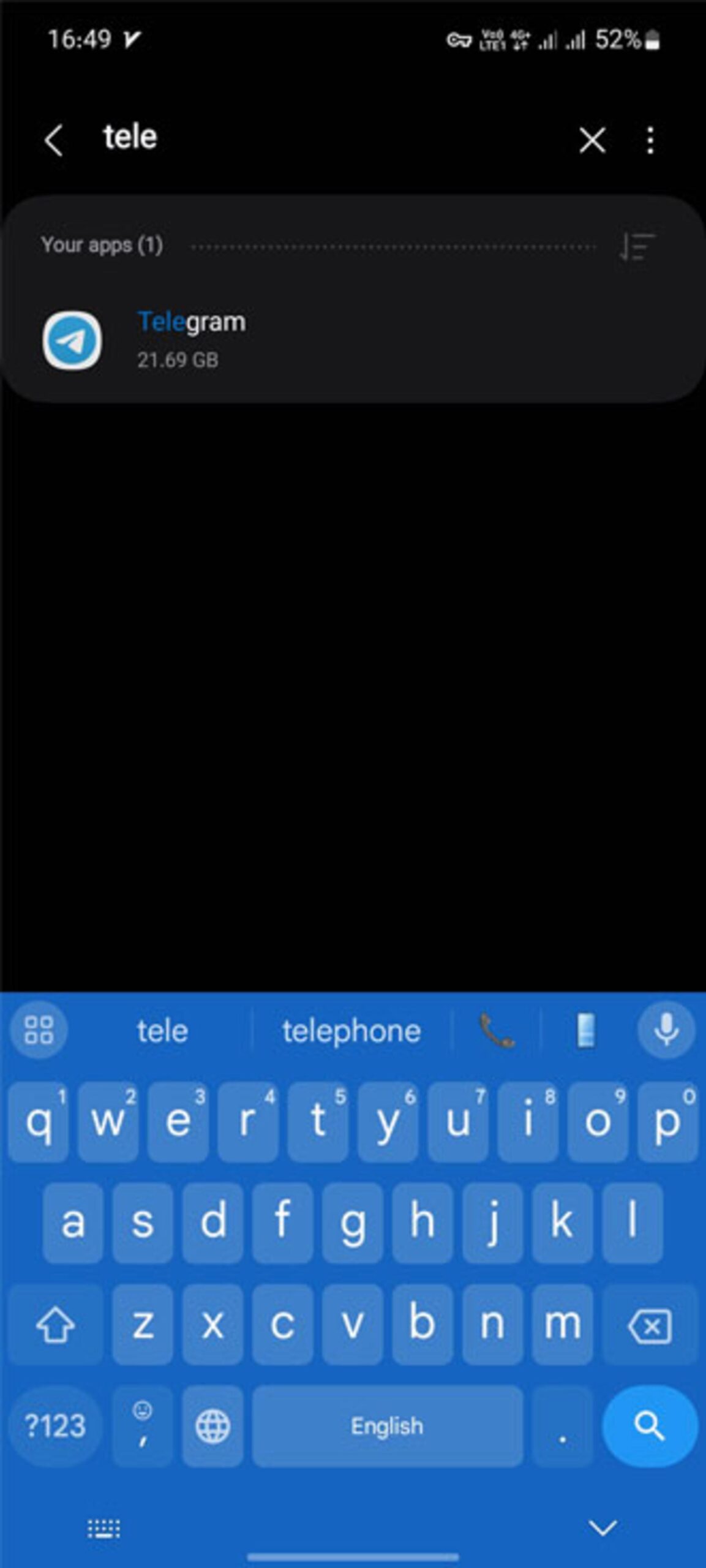 جستجوی تلگرام در Apps