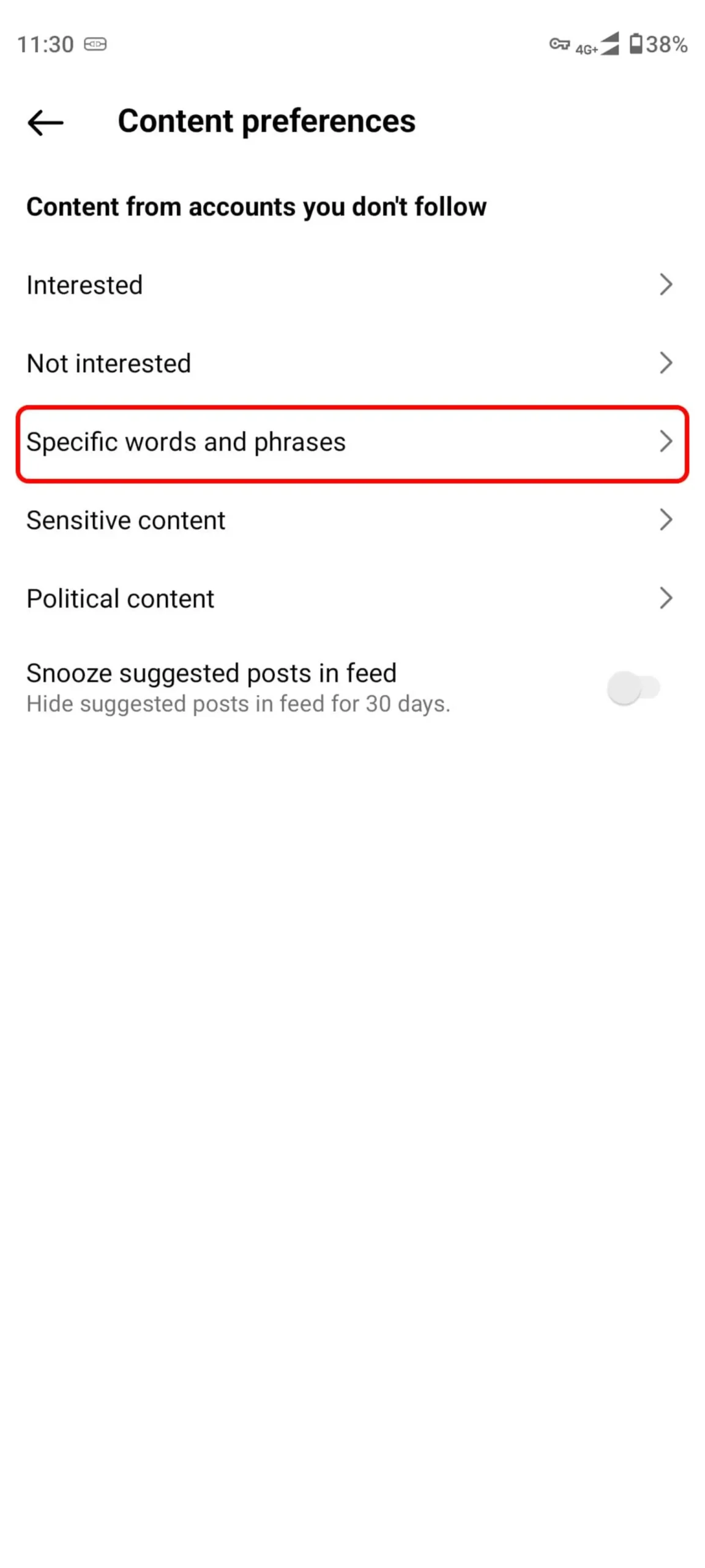 انتخاب Specific words and phrases