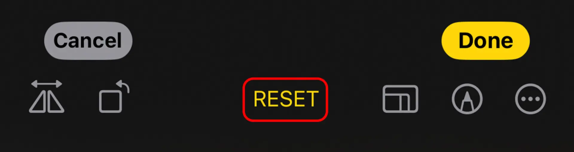 گزینه RESET برای صاف شدن تصویر