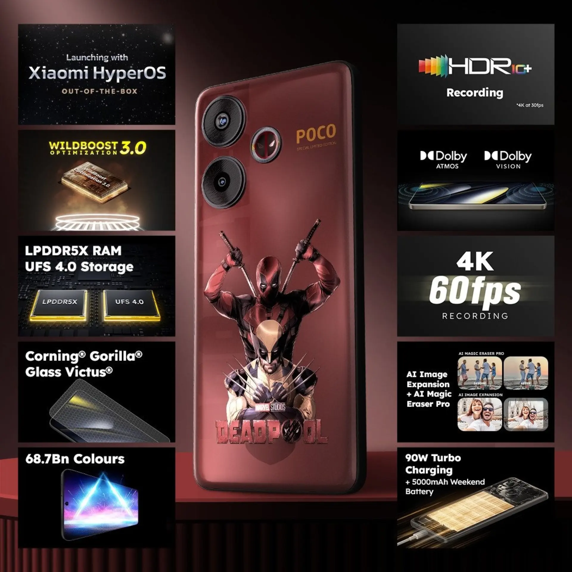 نسخه تولید محدود پوکو F6 Deadpool & Wolverine Limited Edition