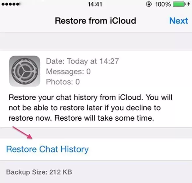 روش اول: خواندن فایل بکاپ واتساپ با iCloud