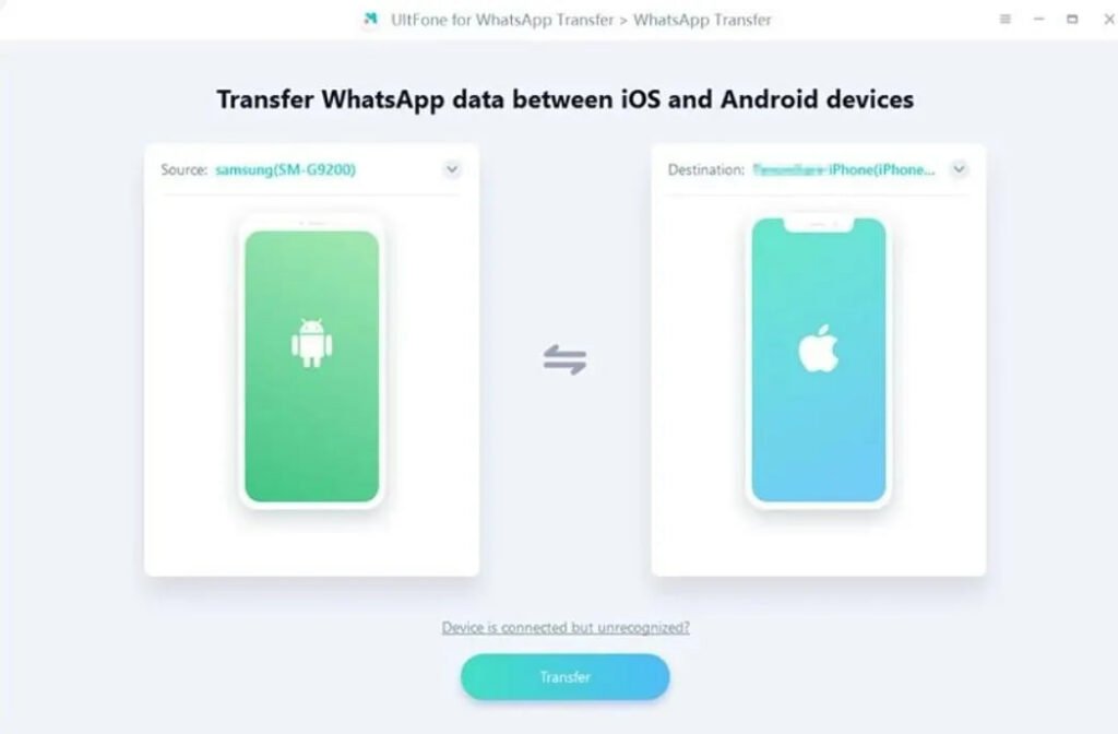 روش دوم: بازیابی بکاپ از اندروید به آیفون با اپلیکیشن Ultfone Transfer