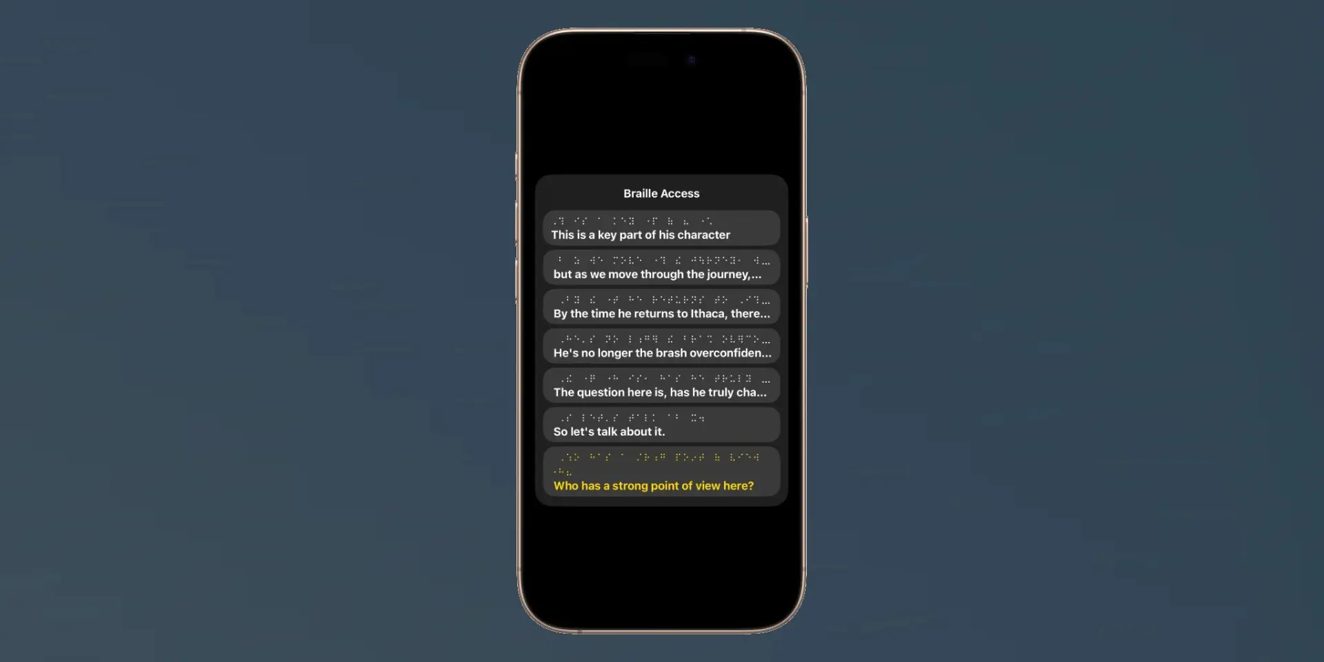 ابزار خط بریل ios