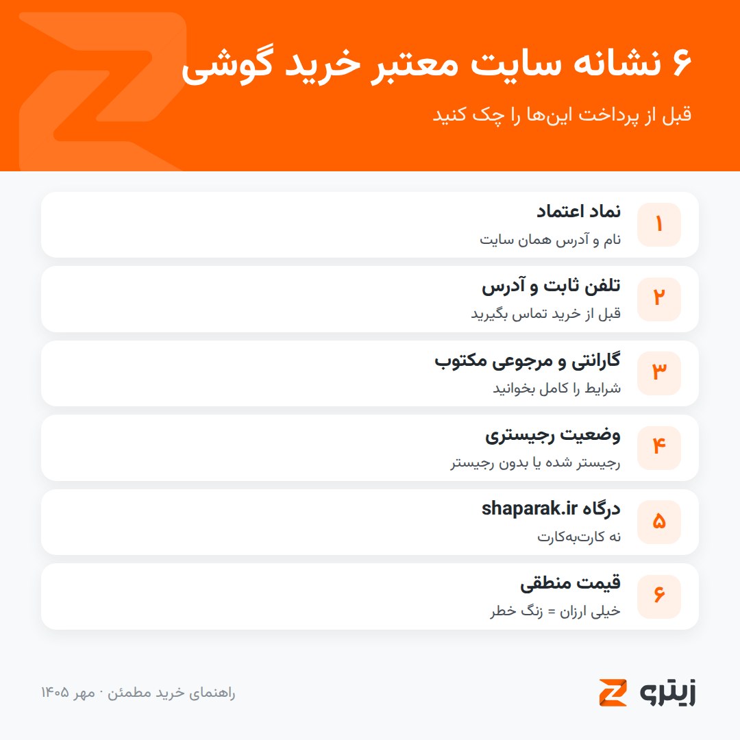 ۶ نشانه سایت معتبر خرید گوشی