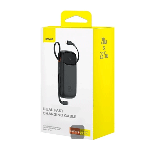 پاوربانک Baseus مدل QPow2 Dual Cable ظرفیت 20000 میلی‌آمپر