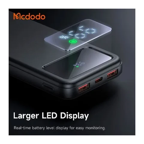 پاوربانک مک دودو مدل MC-4420 LED Display Version ظرفیت 10000 میلی‌آمپرساعت