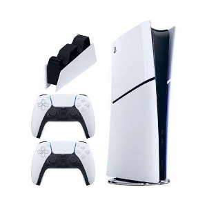 کنسول بازی سونی مدل PS5 SLIM DIGITAL 2116 به همراه دسته ی اضافه + پایه شارژ سونی