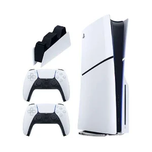 کنسول بازی سونی مدل PS5 Slim Standard 2116 1TB به همراه دسته اضافه + پایه شارژ سونی