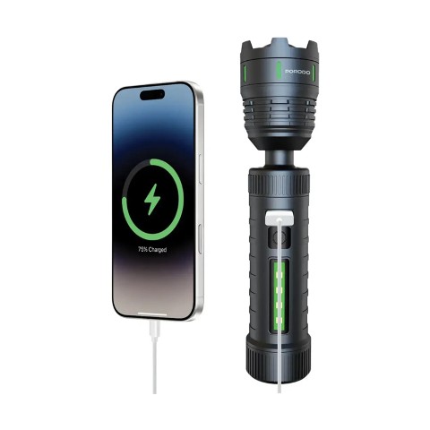 چراغ قوه لیزری چندرنگ Porodo Orbit با پاوربانک 5000mAh و چرخش 360 درجه چراغ قوه لیزری چندرنگ Porodo Orbit با پاوربانک 5000mAh و چرخش 360 درجه