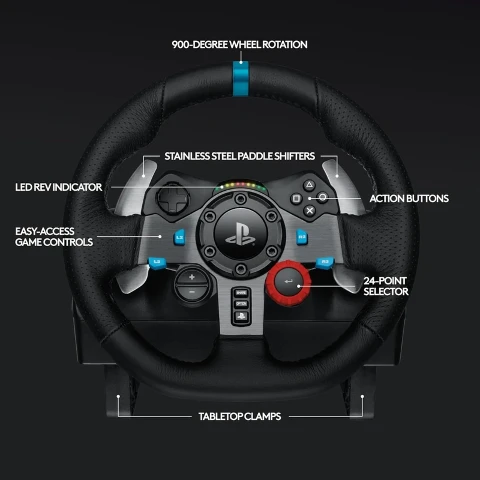 فرمان بازی لاجیتک مدل G29 Driving Force مخصوص PS4 - PS5 - PC
