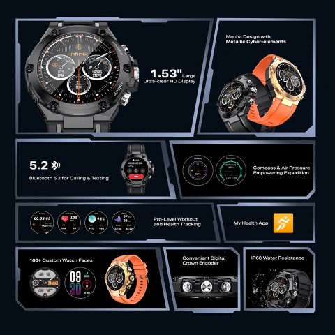 ساعت هوشمند اینفینیکس مدل INFINIX XWATCH 3 GT XW3GT ساعت هوشمند اینفینیکس مدل INFINIX XWATCH 3 GT XW3GT