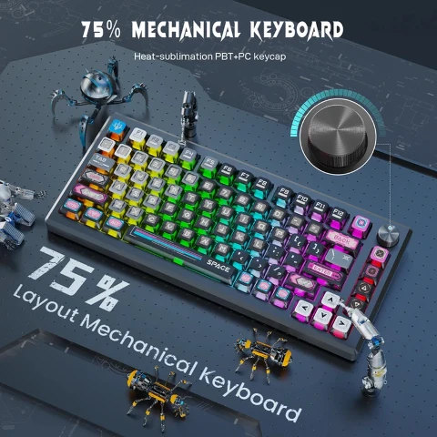 کیبورد بی سیم مکانیکال گیمینگ ردراگون K732MC RGB PRO کیبورد بی سیم مکانیکال گیمینگ ردراگون K732MC RGB PRO