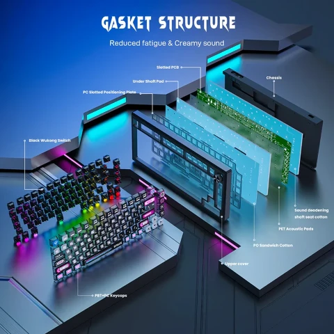کیبورد بی سیم مکانیکال گیمینگ ردراگون K732MC RGB PRO کیبورد بی سیم مکانیکال گیمینگ ردراگون K732MC RGB PRO