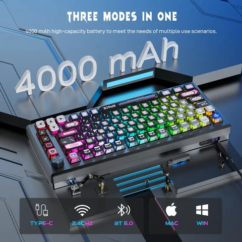 کیبورد بی سیم مکانیکال گیمینگ ردراگون K732MC RGB PRO کیبورد بی سیم مکانیکال گیمینگ ردراگون K732MC RGB PRO