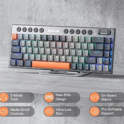 کیبورد بی سیم مکانیکال گیمینگ ردراگون HORUS K609 GG Pro کیبورد بی سیم مکانیکال گیمینگ ردراگون HORUS K609 GG Pro