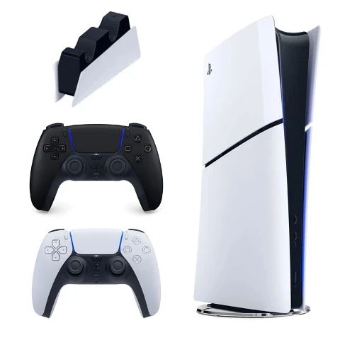 کنسول بازی سونی مدل PlayStation 5 Slim Digital Edition ظرفیت 825 گیگابایت ریجن CFI-2116 اروپا به همراه دسته اضافی و پایه شارژر کنسول بازی سونی مدل PlayStation 5 Slim Digital Edition ظرفیت 825 گیگابایت ریجن CFI-2116 اروپا به همراه دسته اضافی و پایه شارژر