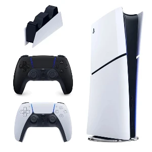 کنسول بازی سونی مدل PlayStation 5 Slim Digital Edition ظرفیت 825 گیگابایت ریجن CFI-2116 اروپا به همراه دسته اضافی و پایه شارژر