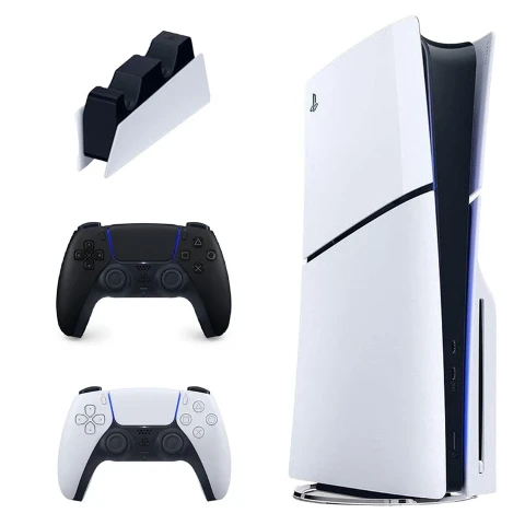 کنسول بازی سونی مدل PlayStation 5 Slim ظرفیت 1 ترابایت ریجن CFI-2116 اروپا به همراه دسته اضافی و پایه شارژر کنسول بازی سونی مدل PlayStation 5 Slim ظرفیت 1 ترابایت ریجن CFI-2116 اروپا به همراه دسته اضافی و پایه شارژر