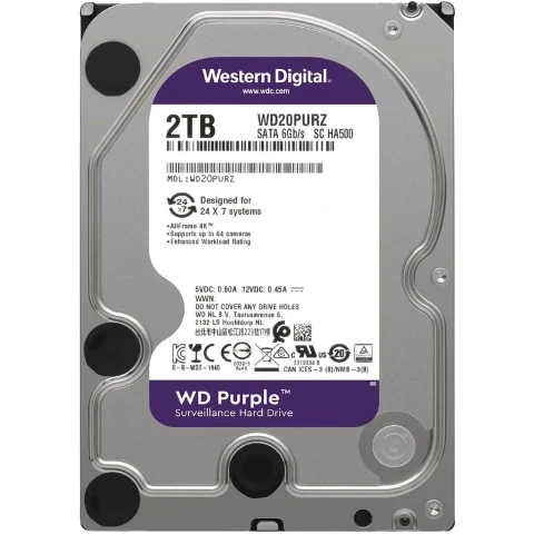 هارد دیسک اینترنال وسترن دیجیتال مدل Purple ظرفیت 2 ترابایت هارد دیسک اینترنال وسترن دیجیتال مدل Purple ظرفیت 2 ترابایت