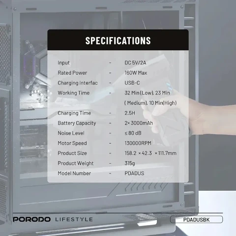 دستگاه دمنده پرودو مدل TURBOBLAST PDADUSBKI وات160 دستگاه دمنده پرودو مدل TURBOBLAST PDADUSBKI وات160