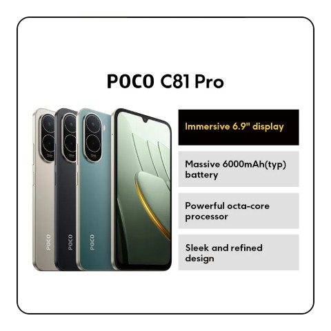 گوشی موبایل پوکو مدل C81 Pro ظرفیت 128 گیگابایت رم 4 گیگابایت گوشی موبایل پوکو مدل C81 Pro ظرفیت 128 گیگابایت رم 4 گیگابایت