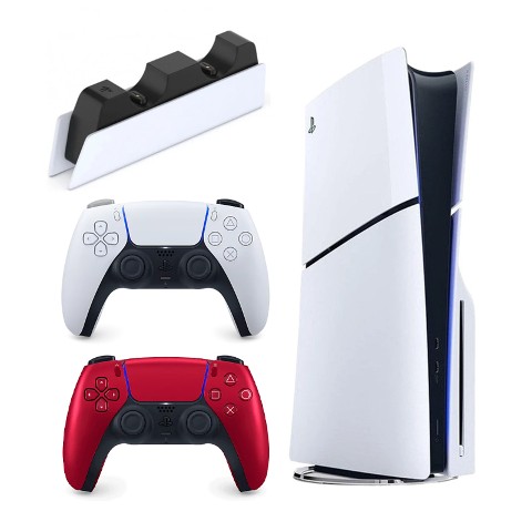 کنسول بازی سونی مدل PS5 SLiM standardCFI-2116 825GB+دسته قرمز+ پایه شارژ کنسول بازی سونی مدل PS5 SLiM standardCFI-2116 825GB+دسته قرمز+ پایه شارژ