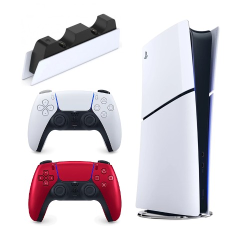 کنسول بازی سونی مدل PS5 SLiM DIGITAL CFI-2116 825GB+دسته قرمز+ پایه شارژ کنسول بازی سونی مدل PS5 SLiM DIGITAL CFI-2116 825GB+دسته قرمز+ پایه شارژ